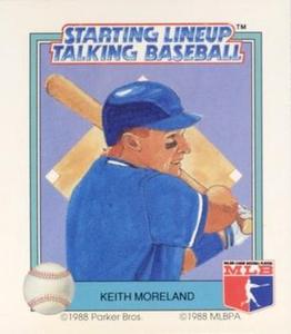 1988 Parker Bros. Starting Lineup Talking Baseball Chicago Cubs #15 Keith Moreland Front