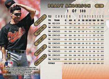 1997 Donruss - Press Proofs Gold #16 Brady Anderson Back