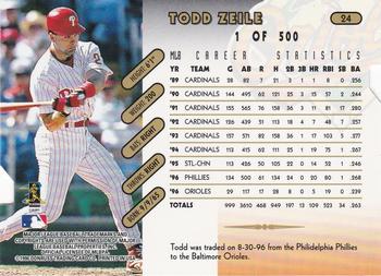 1997 Donruss - Press Proofs Gold #24 Todd Zeile Back