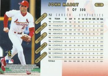1997 Donruss - Press Proofs Gold #90 John Mabry Back