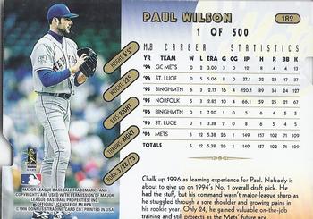1997 Donruss - Press Proofs Gold #182 Paul Wilson Back
