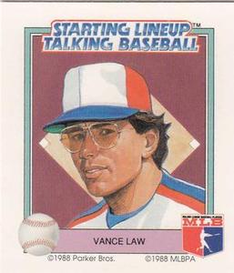 1988 Parker Bros. Starting Lineup Talking Baseball Montreal Expos #14 Vance Law Front