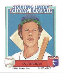 1988 Parker Bros. Starting Lineup Talking Baseball Boston Red Sox #24 Todd Benzinger Front