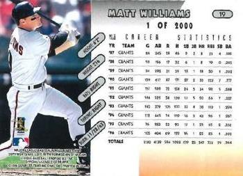 1997 Donruss - Press Proofs Silver #19 Matt Williams Back