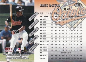 1997 Donruss - Press Proofs Silver #292 Eric Davis Back