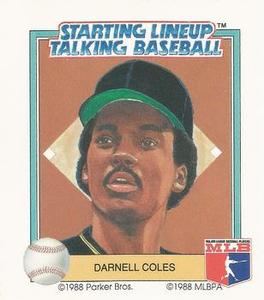 1988 Parker Bros. Starting Lineup Talking Baseball Pittsburgh Pirates #15 Darnell Coles Front