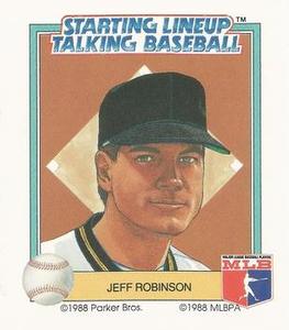 1988 Parker Bros. Starting Lineup Talking Baseball Pittsburgh Pirates #28 Jeff Robinson Front
