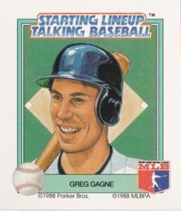 1988 Parker Bros. Starting Lineup Talking Baseball Minnesota Twins #15 Greg Gagne Front