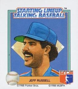 1988 Parker Bros. Starting Lineup Talking Baseball Texas Rangers #30 Jeff Russell Front