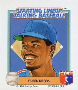 1988 Parker Bros. Starting Lineup Talking Baseball Texas Rangers #22 Ruben Sierra Front