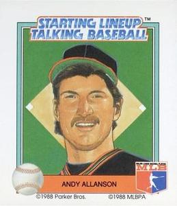 1988 Parker Bros. Starting Lineup Talking Baseball Cleveland Indians #11 Andy Allanson Front