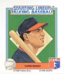 1988 Parker Bros. Starting Lineup Talking Baseball Cleveland Indians #12 Chris Bando Front