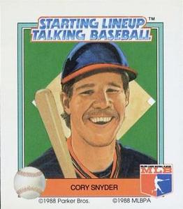 1988 Parker Bros. Starting Lineup Talking Baseball Cleveland Indians #19 Cory Snyder Front