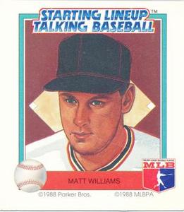 1988 Parker Bros. Starting Lineup Talking Baseball San Francisco Giants #22 Matt Williams Front