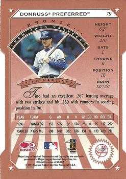 1997 Donruss Preferred - Cut to the Chase #79 Tino Martinez Back