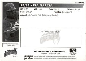 2006 Choice Johnson City Cardinals #9 Isa Garcia Back
