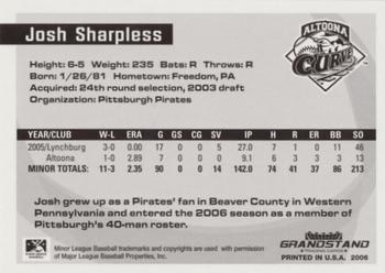 2006 Grandstand Eastern League Top Prospects #NNO Josh Sharpless Back