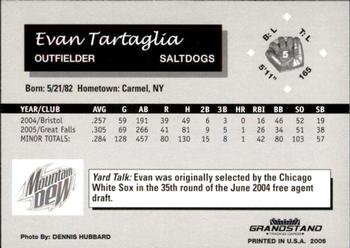 2006 Grandstand Lincoln Saltdogs #13 Evan Tartaglia Back