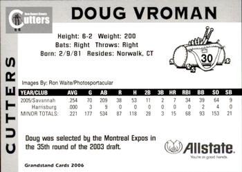 2006 Grandstand New Haven County Cutters #5 Doug Vroman Back