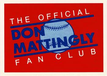 1986 Sportflics Rookies #NNO The Official Don Mattingly Fan Club Front