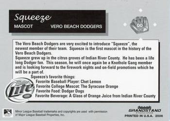 2006 Grandstand Vero Beach Dodgers #NNO Squeeze Back