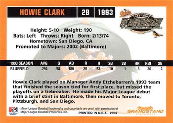 2007 Grandstand Bluefield Orioles 50th Anniversary #NNO Howie Clark Back
