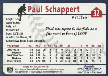 2007 Grandstand Tennessee Smokies #NNO Paul Schappert Back