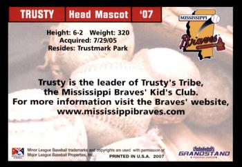 2007 Grandstand Mississippi Braves #NNO Trusty Back