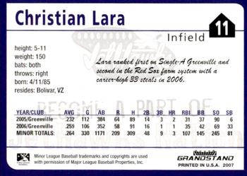 2007 Grandstand Lancaster JetHawks #NNO Christian Lara Back