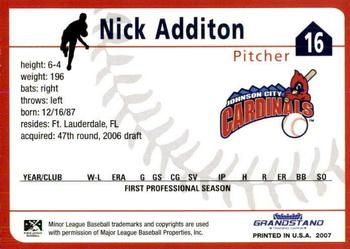 2007 Grandstand Johnson City Cardinals #NNO Nick Additon Back