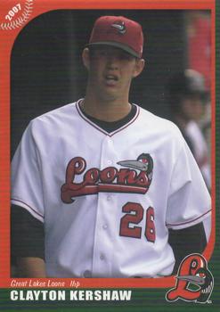 2007 Grandstand Great Lakes Loons #NNO Clayton Kershaw Front