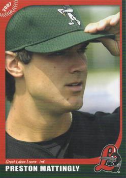 2007 Grandstand Great Lakes Loons #NNO Preston Mattingly Front