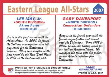 2007 Grandstand Eastern League All-Stars #NNO Lee May, Jr. / Gary Davenport Back