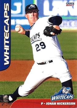 2007 Choice West Michigan Whitecaps #18 Jonah Nickerson Front