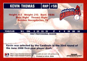 2008 Grandstand Johnson City Cardinals #NNO Kevin Thomas Back