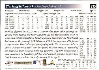 1997 Score - Hobby Reserve by Score #335 Sterling Hitchcock Back