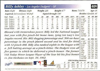 1997 Score - Hobby Reserve by Score #409 Billy Ashley Back