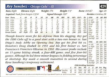 1997 Score - Hobby Reserve by Score #429 Rey Sanchez Back