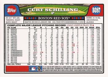 2008 Topps Boston Red Sox #BOS7 Curt Schilling Back