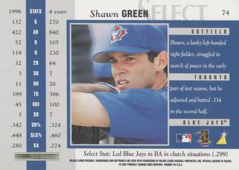 1997 Select - Registered Gold #74 Shawn Green Back