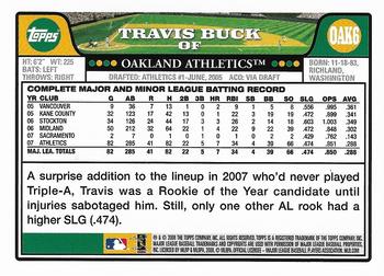 2008 Topps Oakland Athletics #OAK6 Travis Buck Back