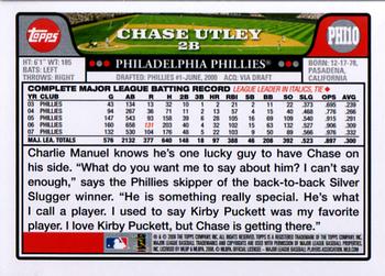 2008 Topps Philadelphia Phillies #PHI10 Chase Utley Back
