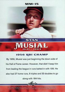 2015 Leaf Heroes of Baseball - Stan Musial Milestones #MM-15 Stan Musial Back