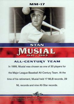 2015 Leaf Heroes of Baseball - Stan Musial Milestones #MM-17 Stan Musial Back