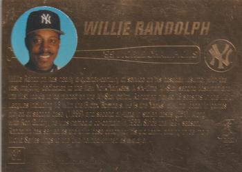 2000 Danbury Mint 22K Gold Yankees Champions #32 Willie Randolph Back