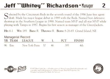 1997 Best Augusta GreenJackets #2 Jeff Richardson Back