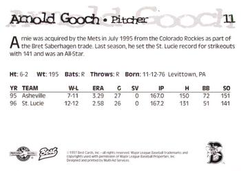 1997 Best Binghamton Mets #11 Arnold Gooch Back