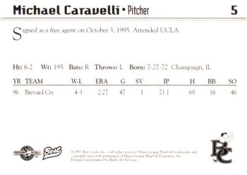 1997 Best Brevard County Manatees #5 Michael Caravelli Back