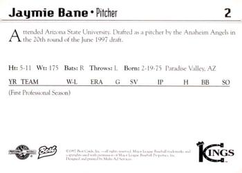 1997 Best Butte Copper Kings #2 Jaymie Bane Back