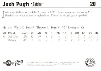 1997 Best Eugene Emeralds #20 Josh Pugh Back